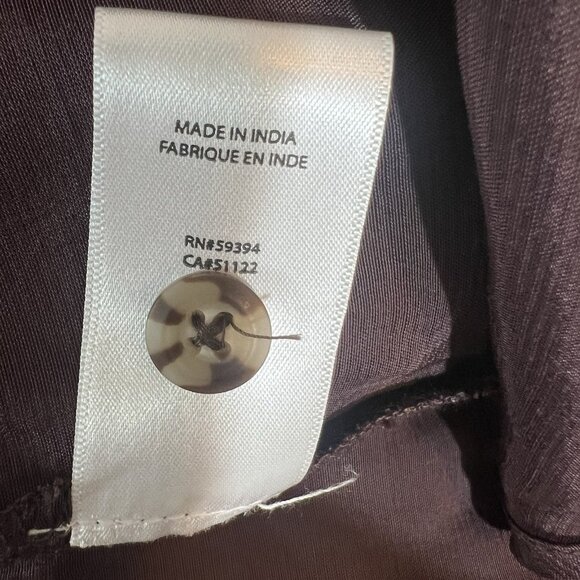Beach lunch lounge Anthropologie Kimberly Top Women Shirt Small Brown Buttons - Picture 9 of 10
